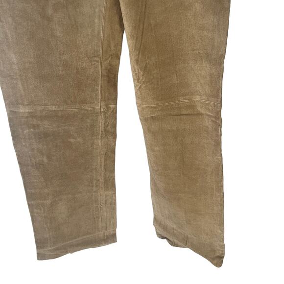 Jou Jou‎ Skins Size 7/8 Waist 28 Vintage 90's Suede Leather Tan Pants - Picture 5 of 9